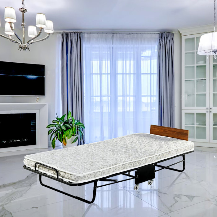 Go Green Wood Steel Folding Bed with Mattress Included Wayfair